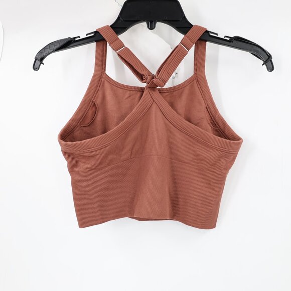 ALO Yoga Top Womens Small Seamless Ribbed Favorite Bra Tank gym running - Picture 3 of 9